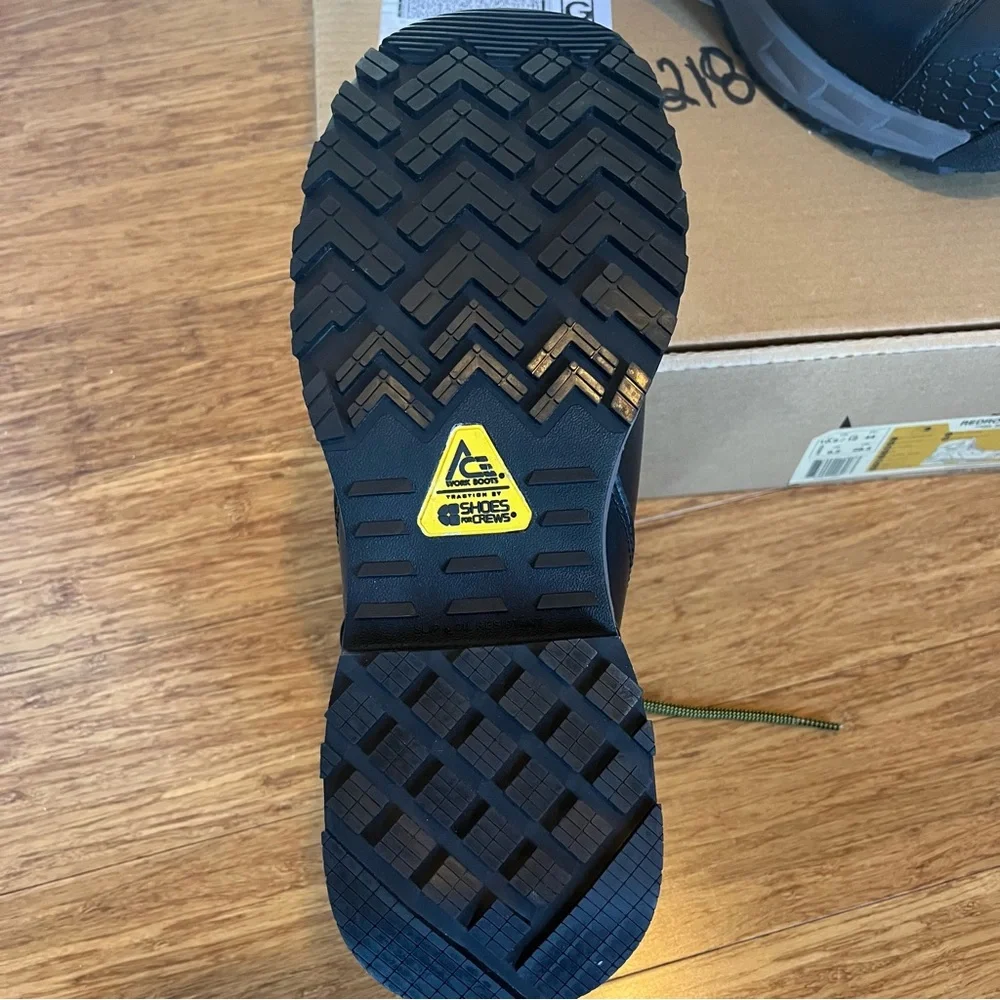 Ace Heavy-duty Black Work Boots With Yellow Accent